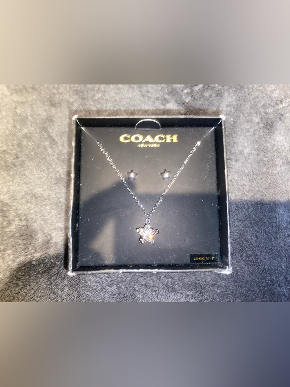BNIB COACH Rhodium Plated Pavé Star Jewelry Set $125